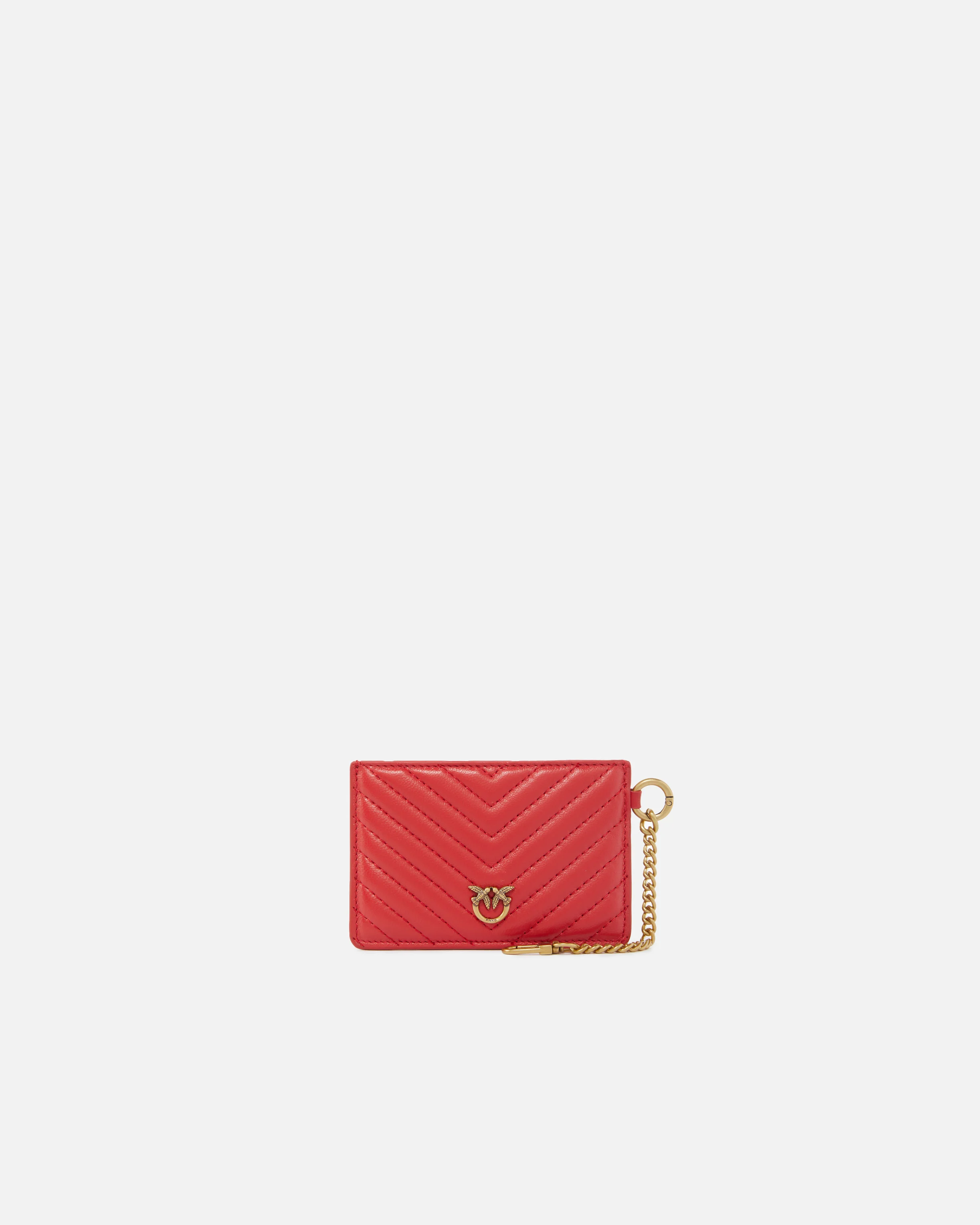 Porte-cartes matelassé à chaînette | Rouge
