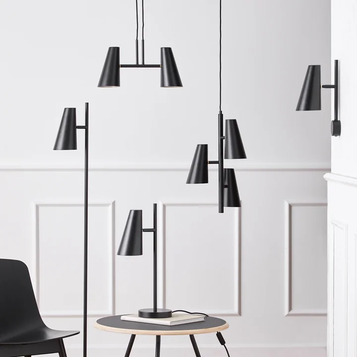 Woud - Cono Stehleuchte H 140 cm, satin plated metal