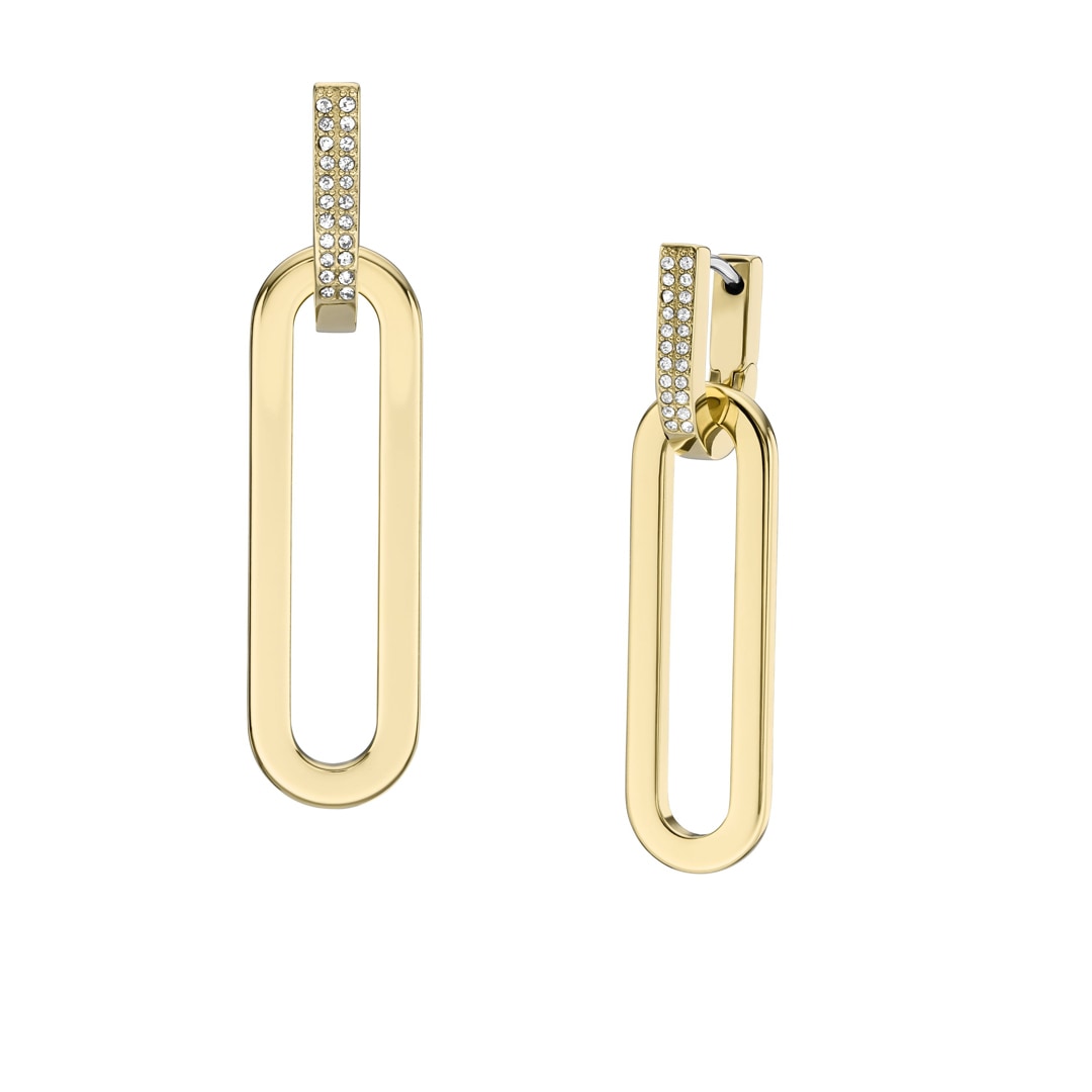 Fossil Hängeohrringe Heritage D-Link Glitz Goldig