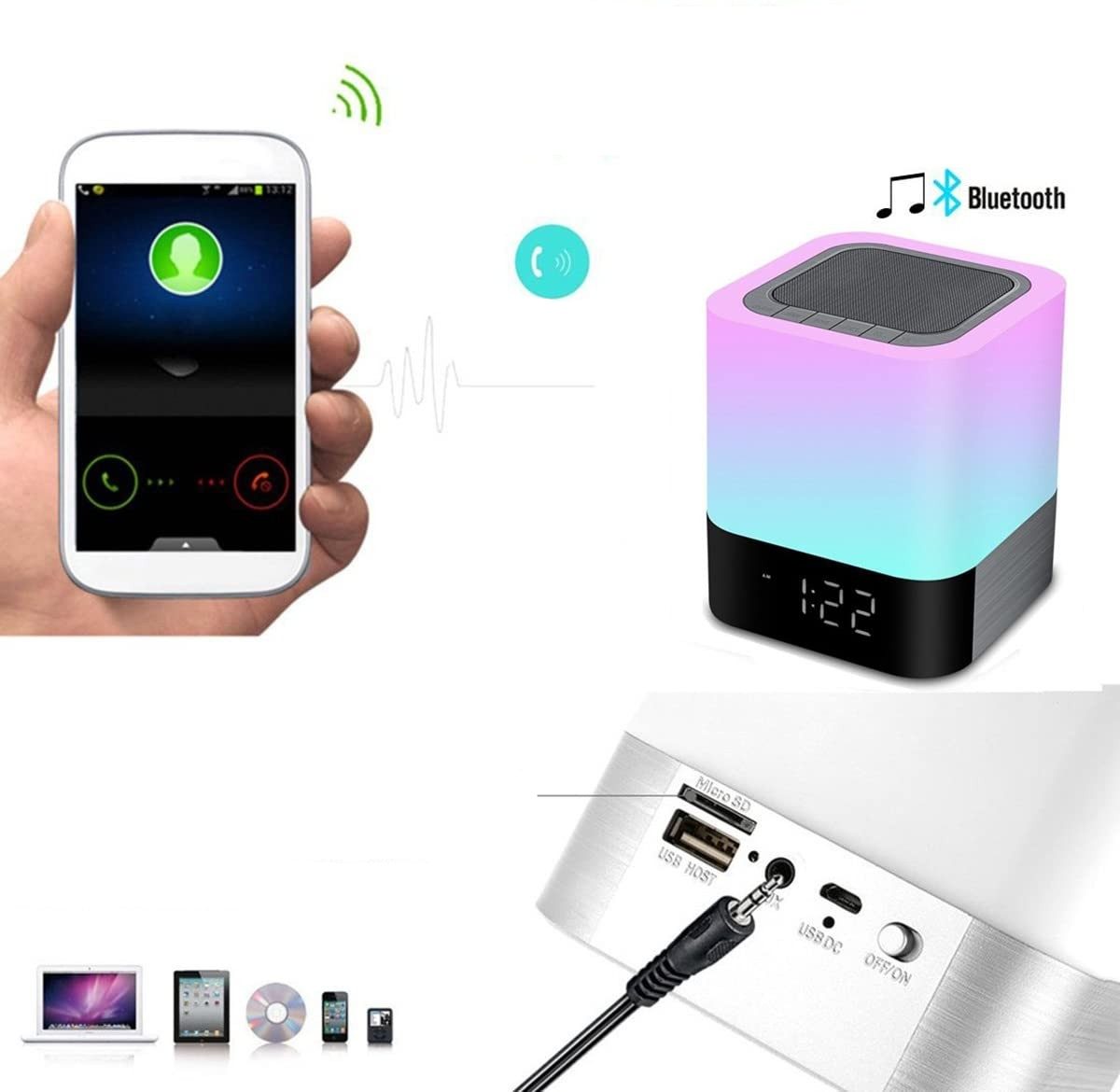 Smart Lampe Bluetooth Lautsprecher LED Stimmungsleuchte - Bunt