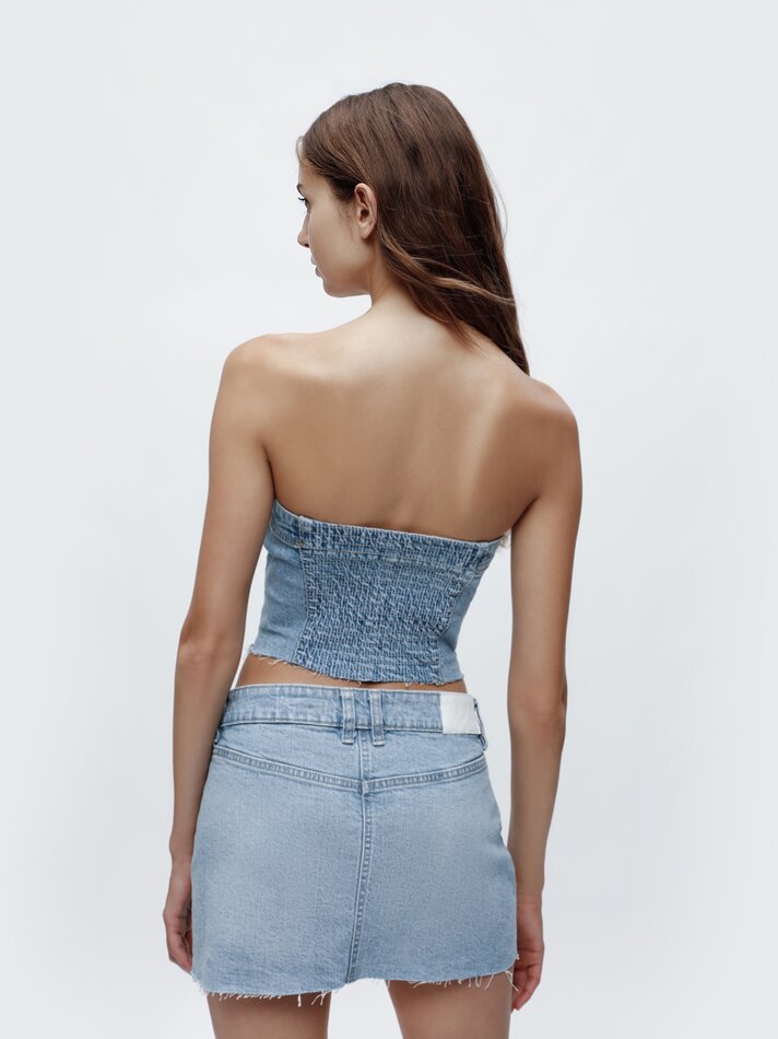 Top corset jeans - Azul claro