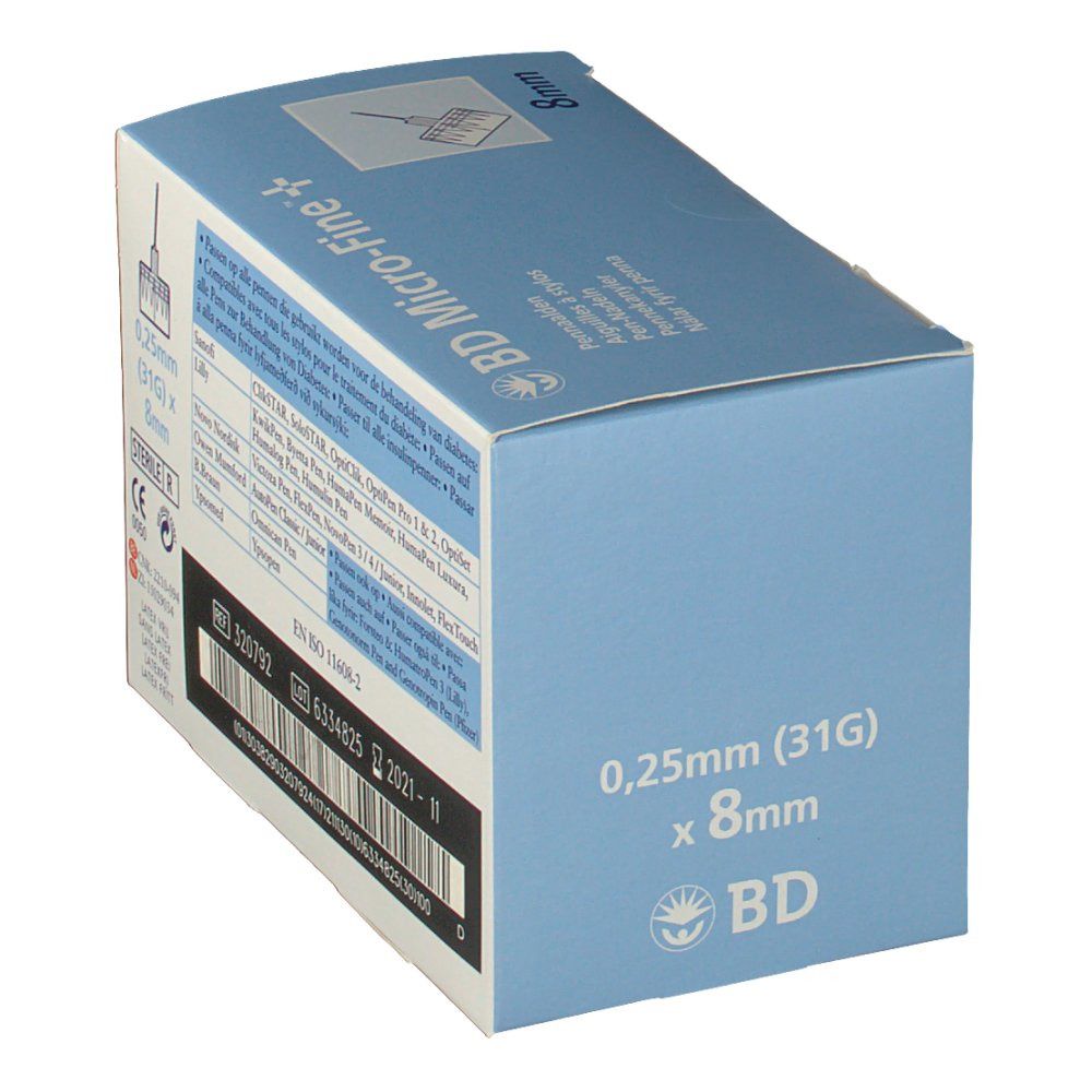 BD MICRO-FINE+ 8 Nadeln 0,25x8 mm