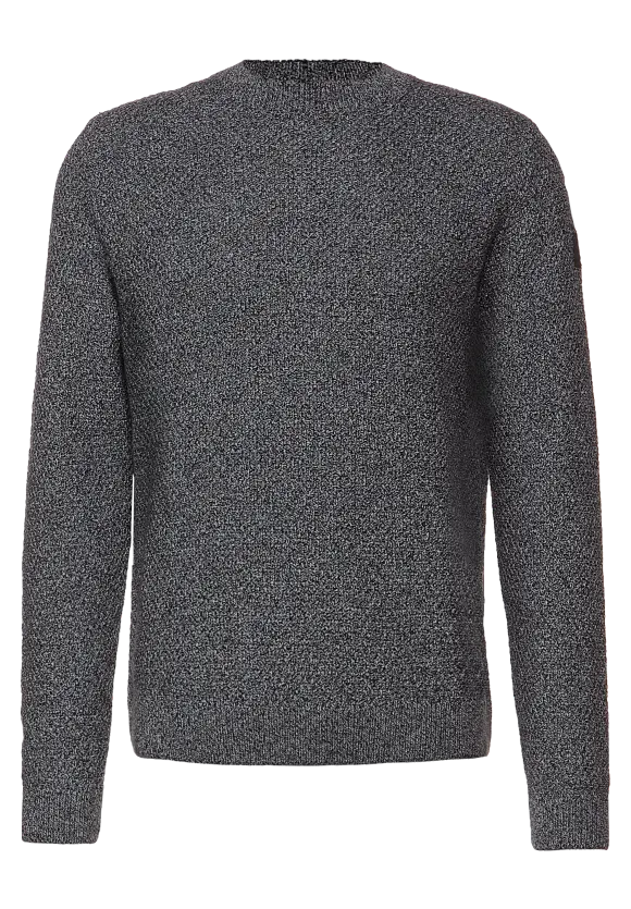Mouliné Strickpullover - anthracite grey melange