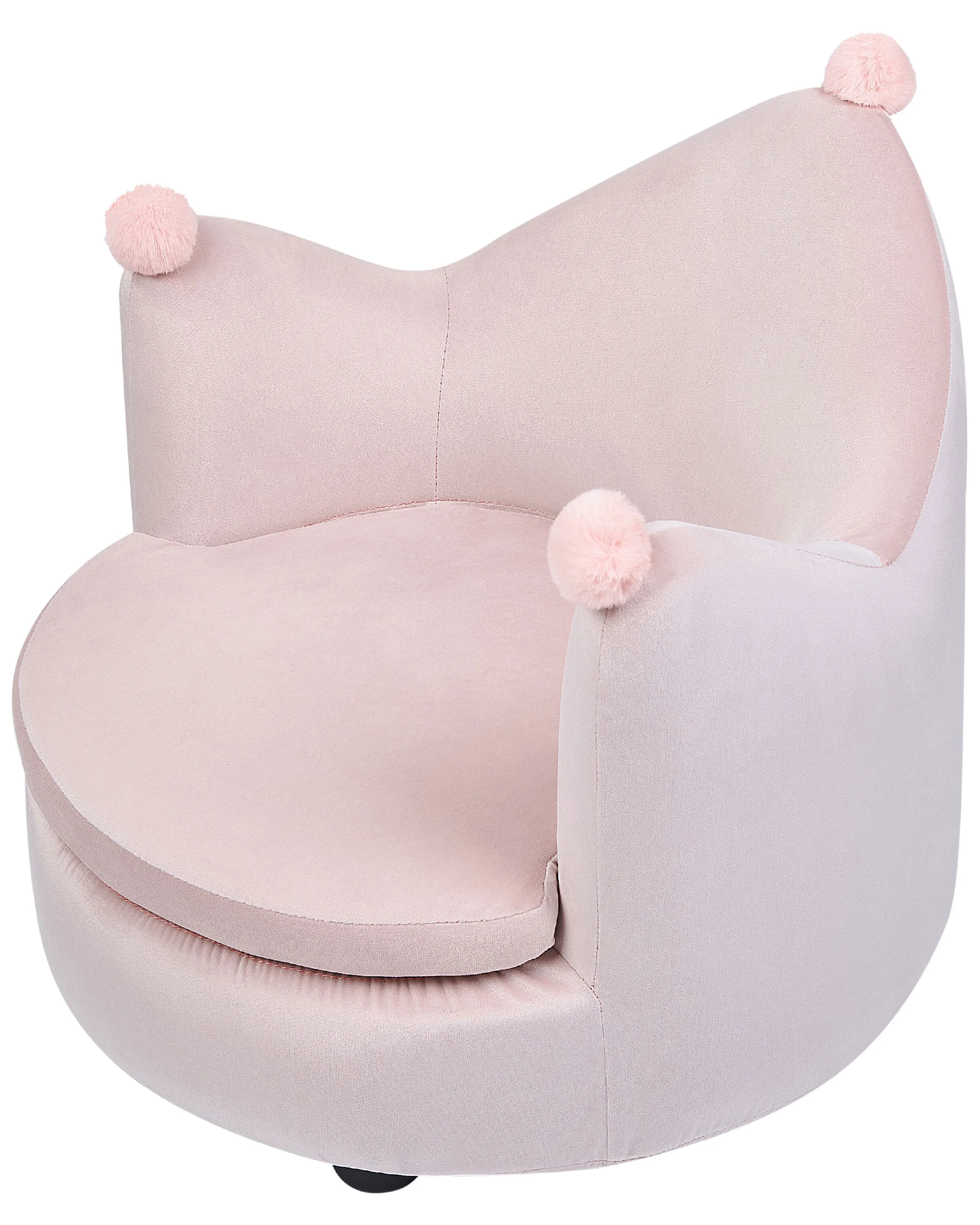 Kinderfauteuil Kroon VEGA Fluweel Pastelroze