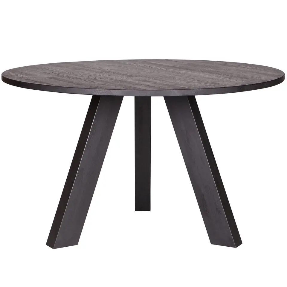 WOOOD Rhonda Eettafel - Eiken - Blacknight - Ø129 cm