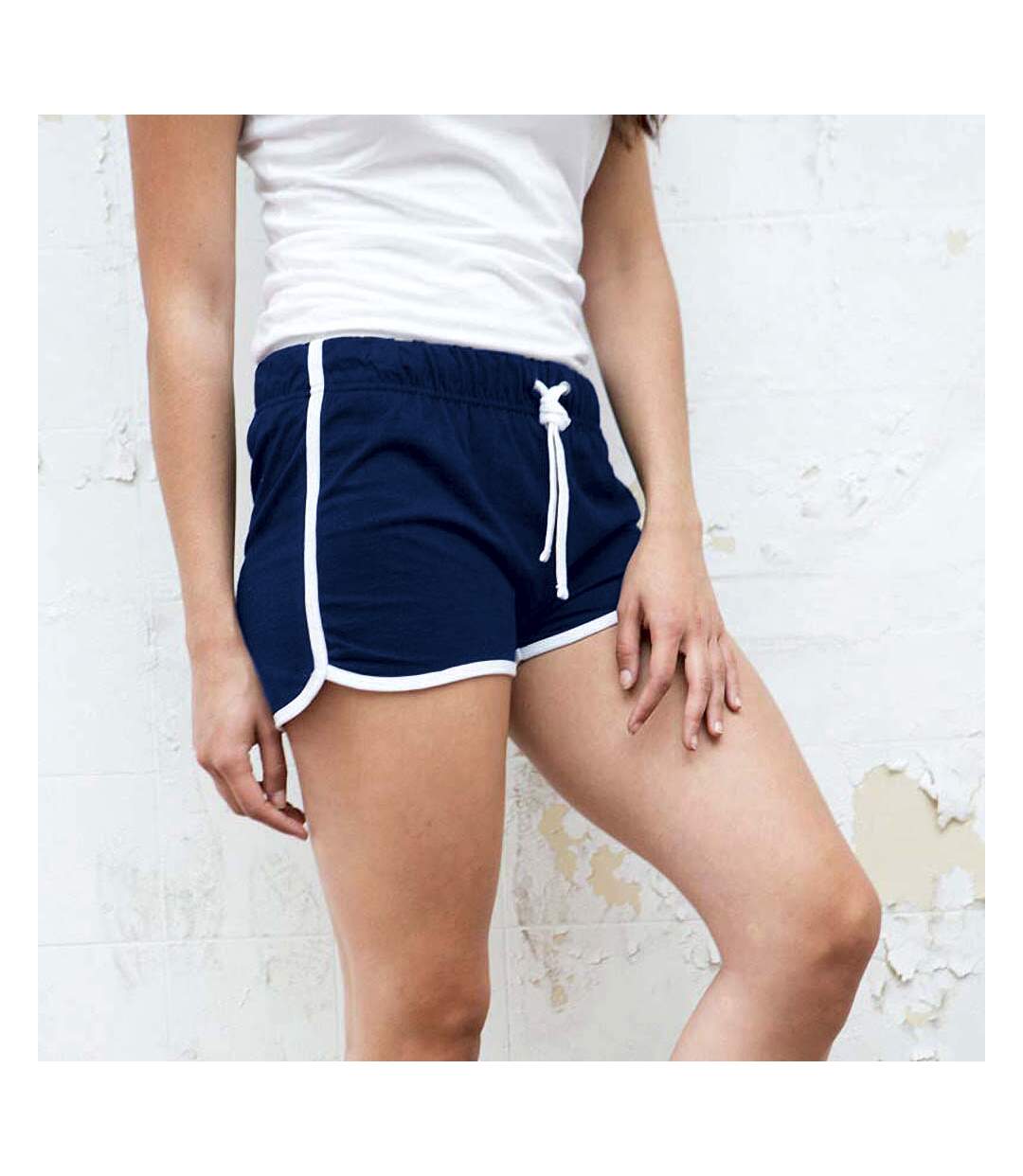 Skinni Fit - Short de sport rétro - Femme (Bleu marine/Blanc) - UTRW2838