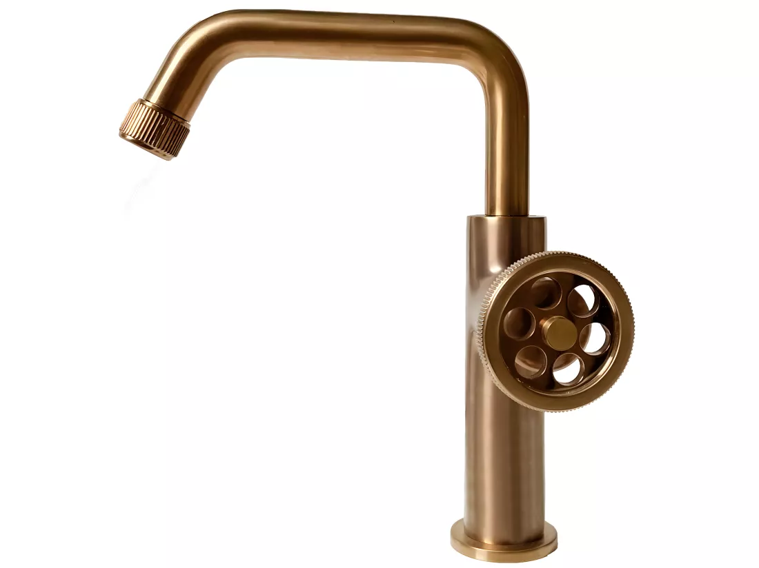 Indus mitigeur lavabo bas cuivre brossé - Essebagno