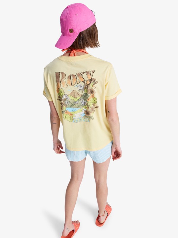 Oceanregular Poster T-Shirt à manches courtes Jaune Femme