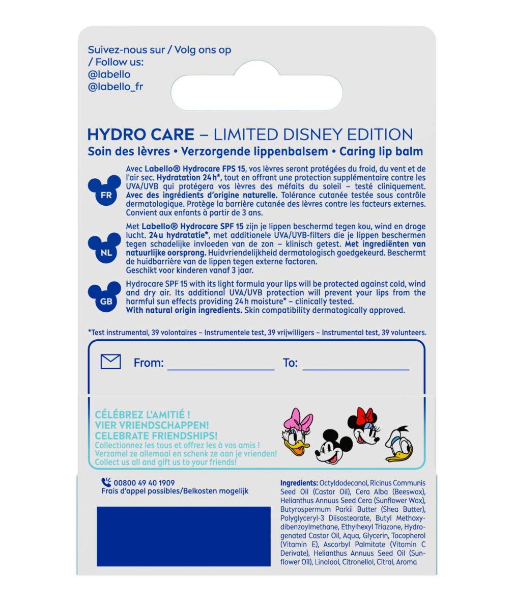 STICK LÈVRES HYDRO CARE ÉDITION LIMITÉE DISNEY DONALD