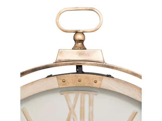 Grande Pendule murale Beige style industriel avec rouages mobiles D 74 cm