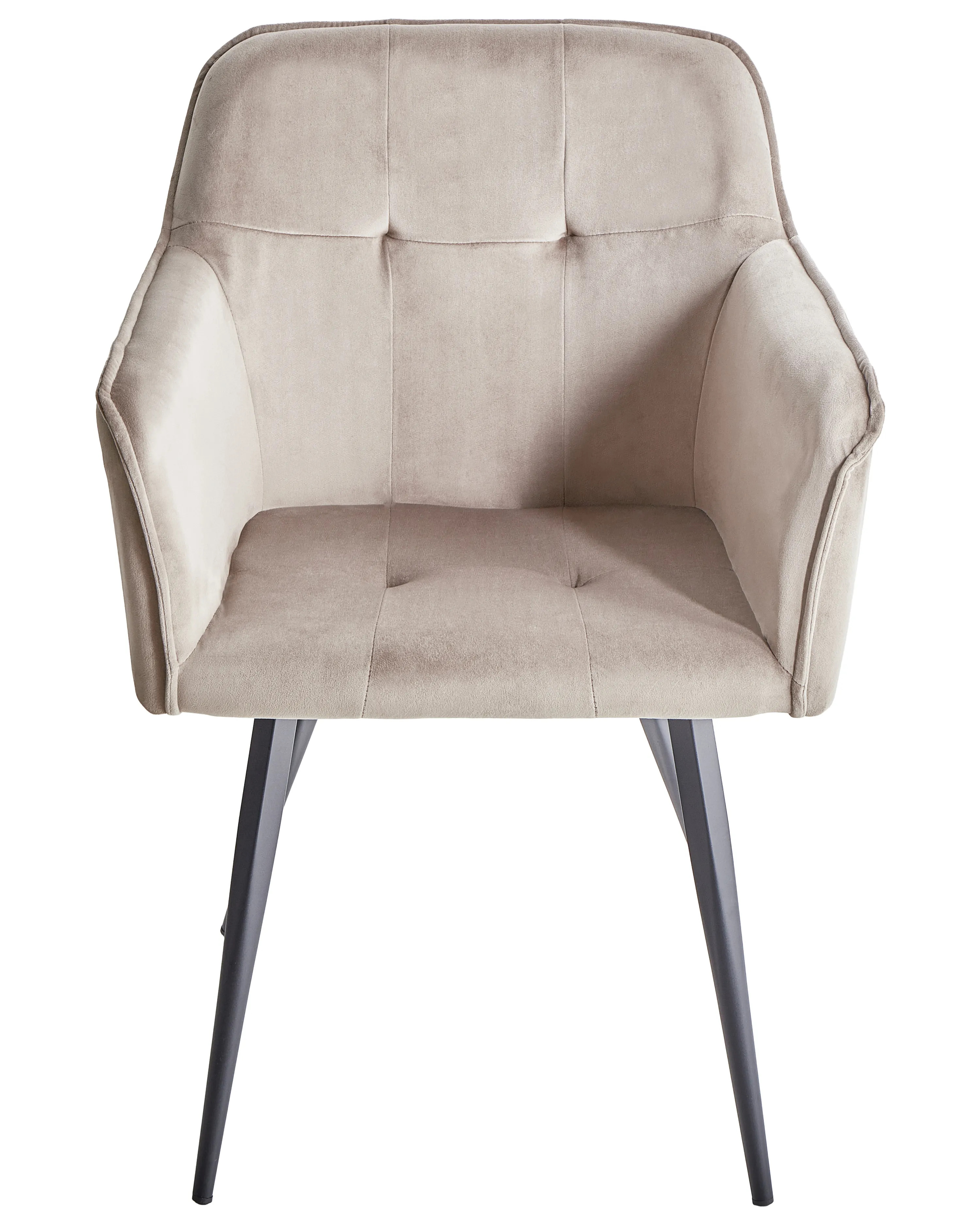 Set van 2 eetkamerstoelen JASMIN Fluweel Taupe