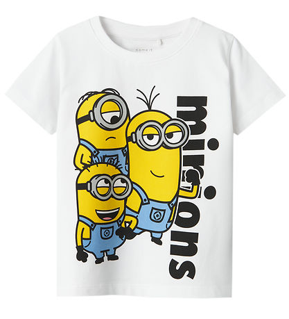 Name It T-Shirt - NmmChristmas Minions - Bright White