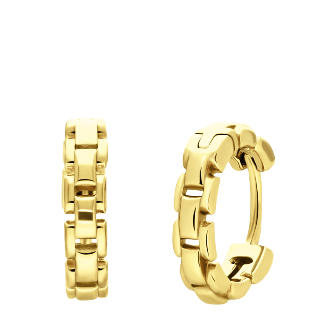 Zilveren goldplated oorring fantasieschakel