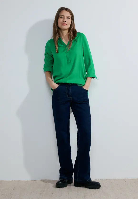 Bluse in Unifarbe - celery green