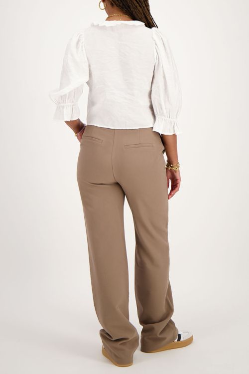 Taupe pantalon wijdvallend