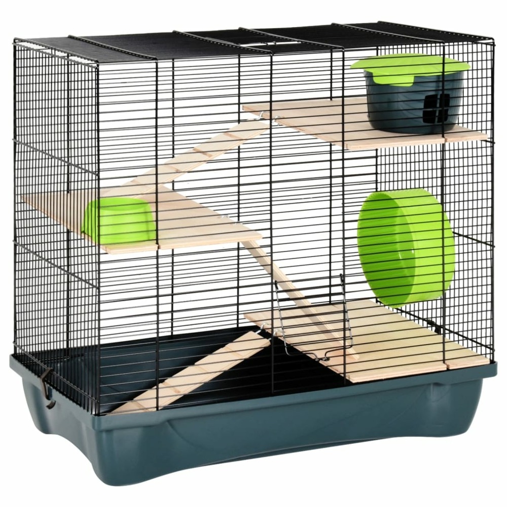 Cage pour hamsters gris 58x32x54 cm polypropylène et métal