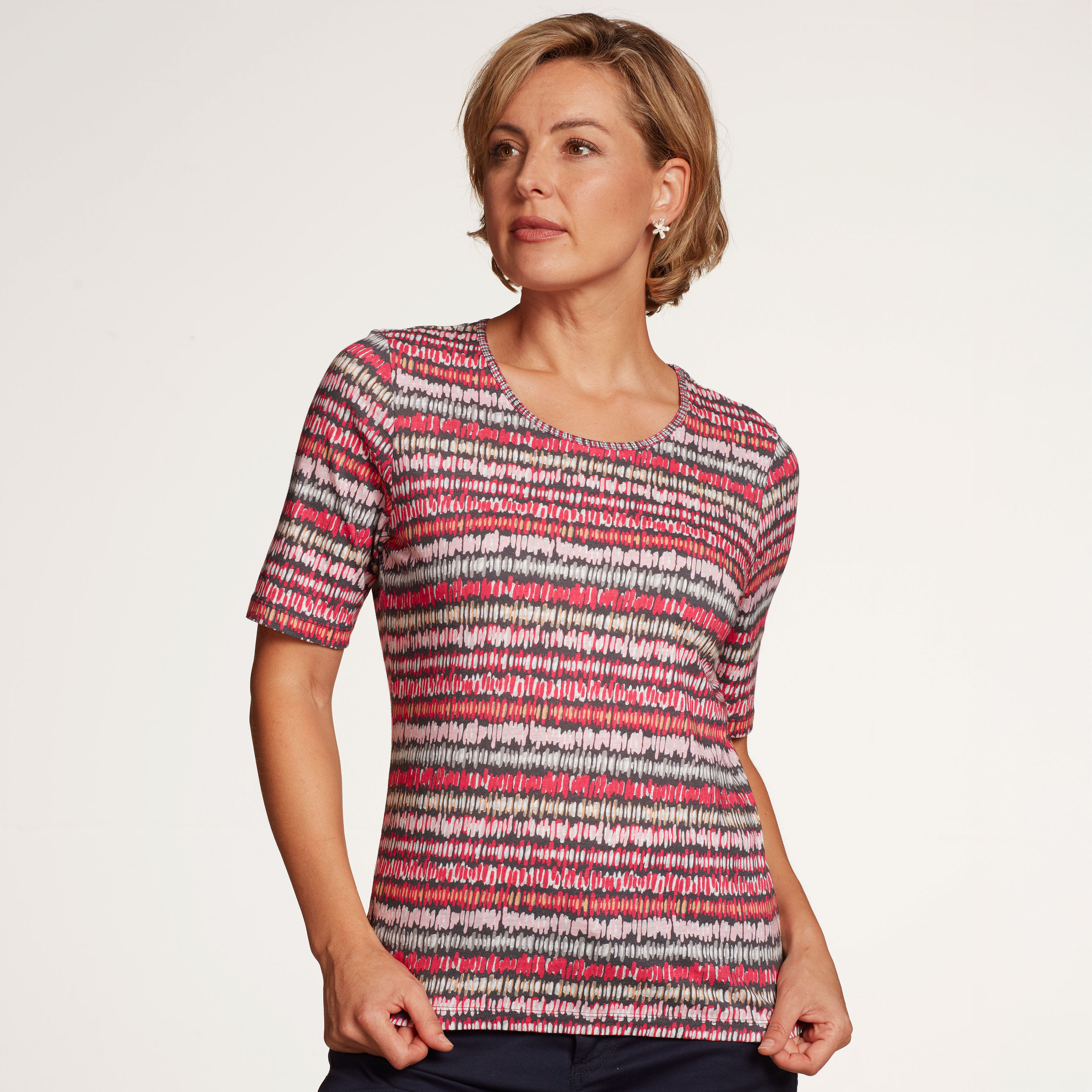 T-Shirt mit Allover-Print und Rundhalsausschnitt