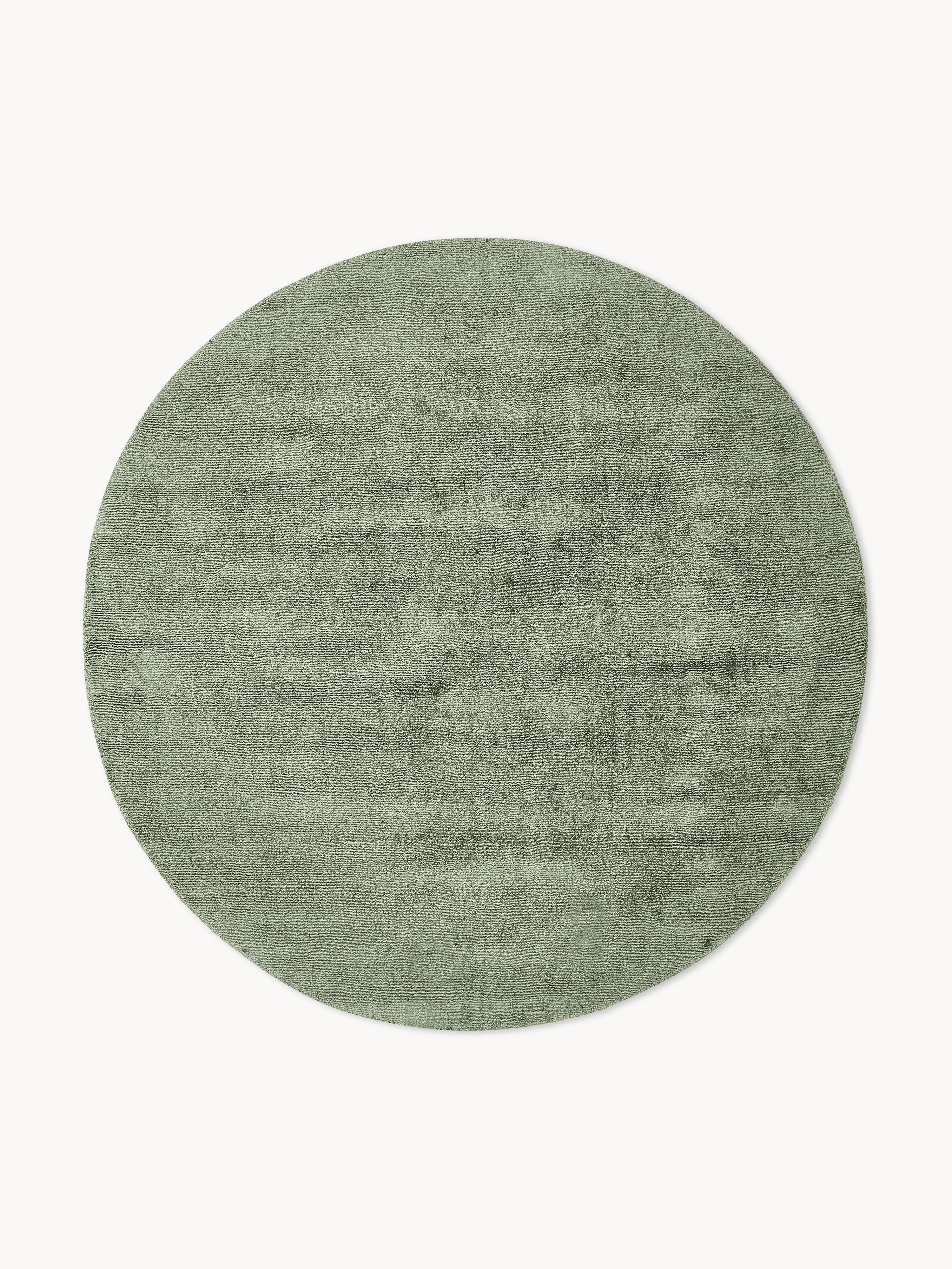 Rond handgeweven viscose vloerkleed Jane