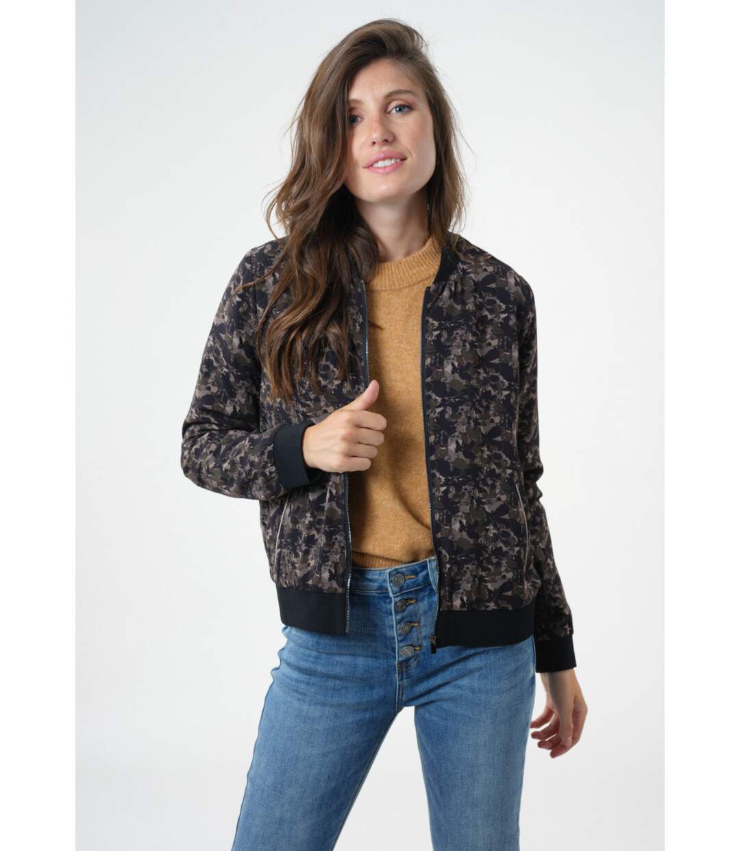 Blouson bomber imprimé camouflage MAGALY