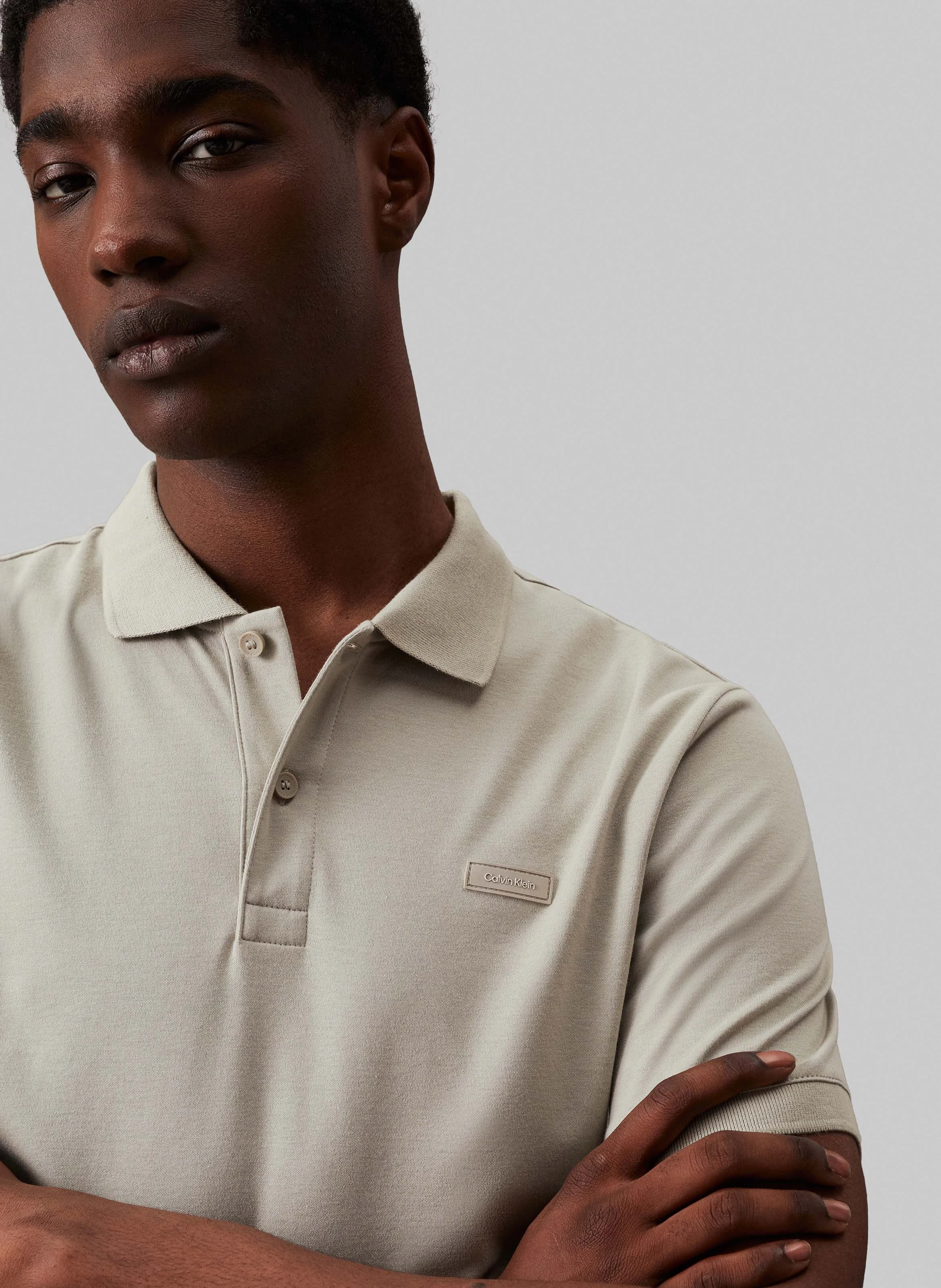 Polo slim-fit en coton | Gris