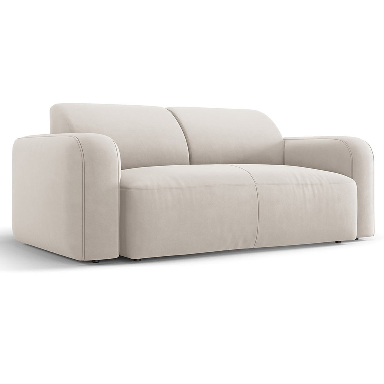 Mazzini Sofas Canapé Velours Jasmin 2 Places beige - 170x95x72 cm