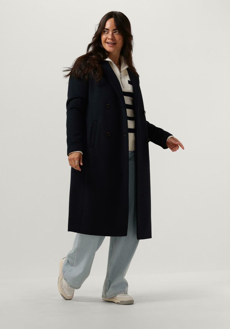MODSTR\u00D6M donkerblauwe modstr&ouml;m mantel odelia long coat