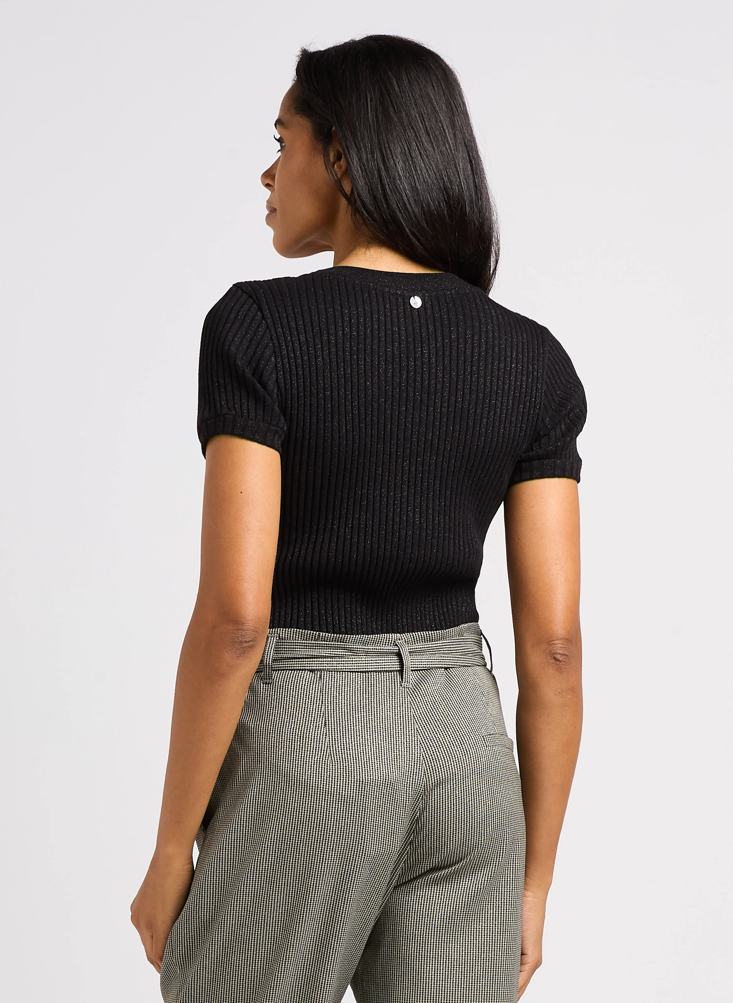 MILESI - Tee-shirt col rond en coton mélangé | Noir