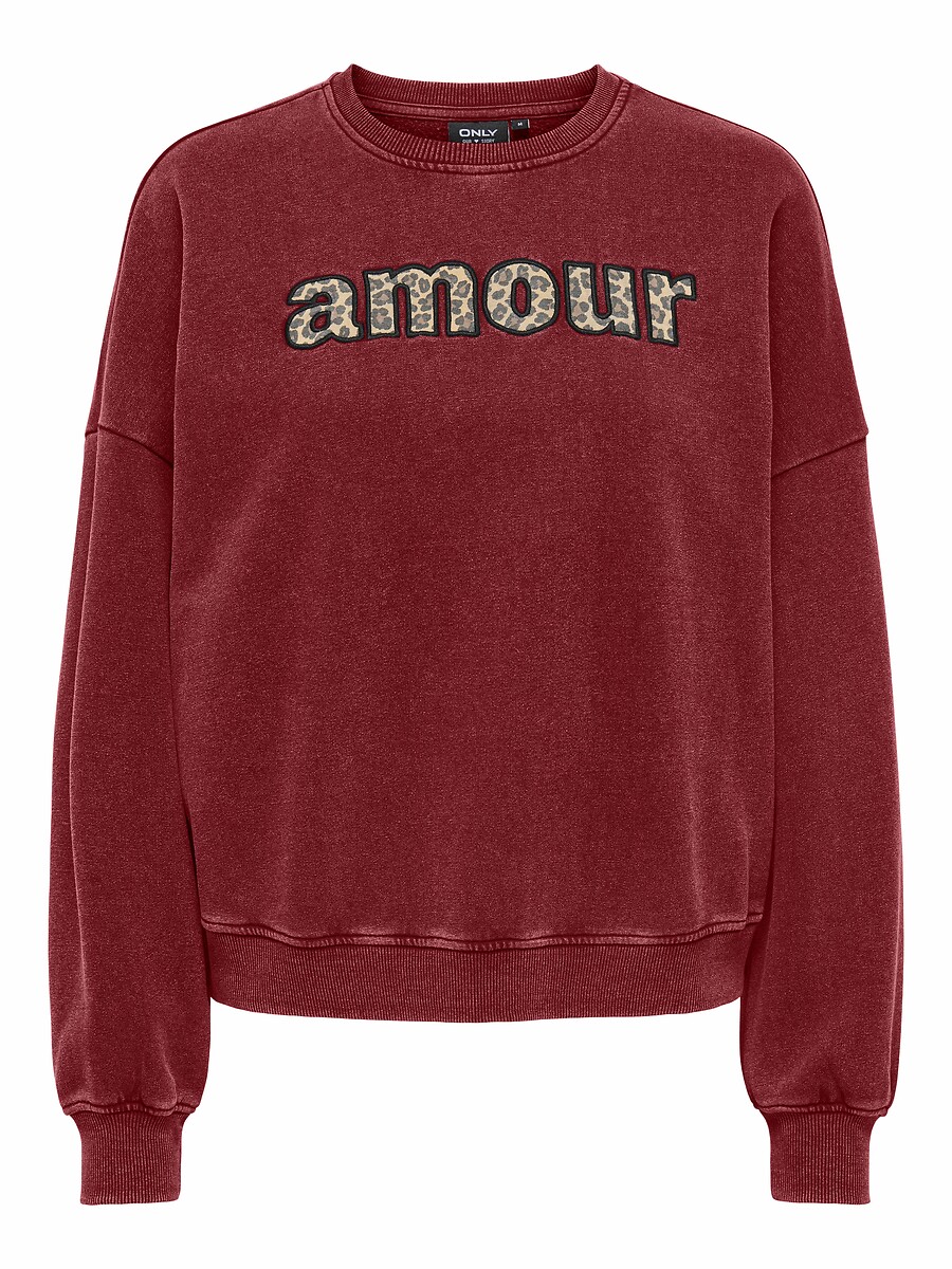 SOMENTE<br>Suéter com a inscrição 'amour' em estampa de leopardo