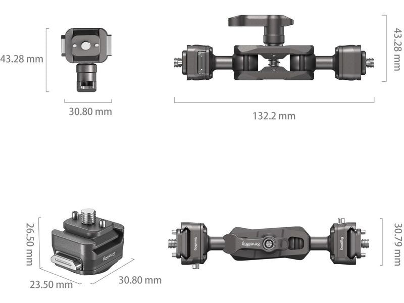 Smallrig HawkLock H21 Schnellspanner Magic Arm mit Kugelkop Zur Befestigung eines Monitors, einer Leuchte oder eines Zubehörteils an der Kameraausrüstung
