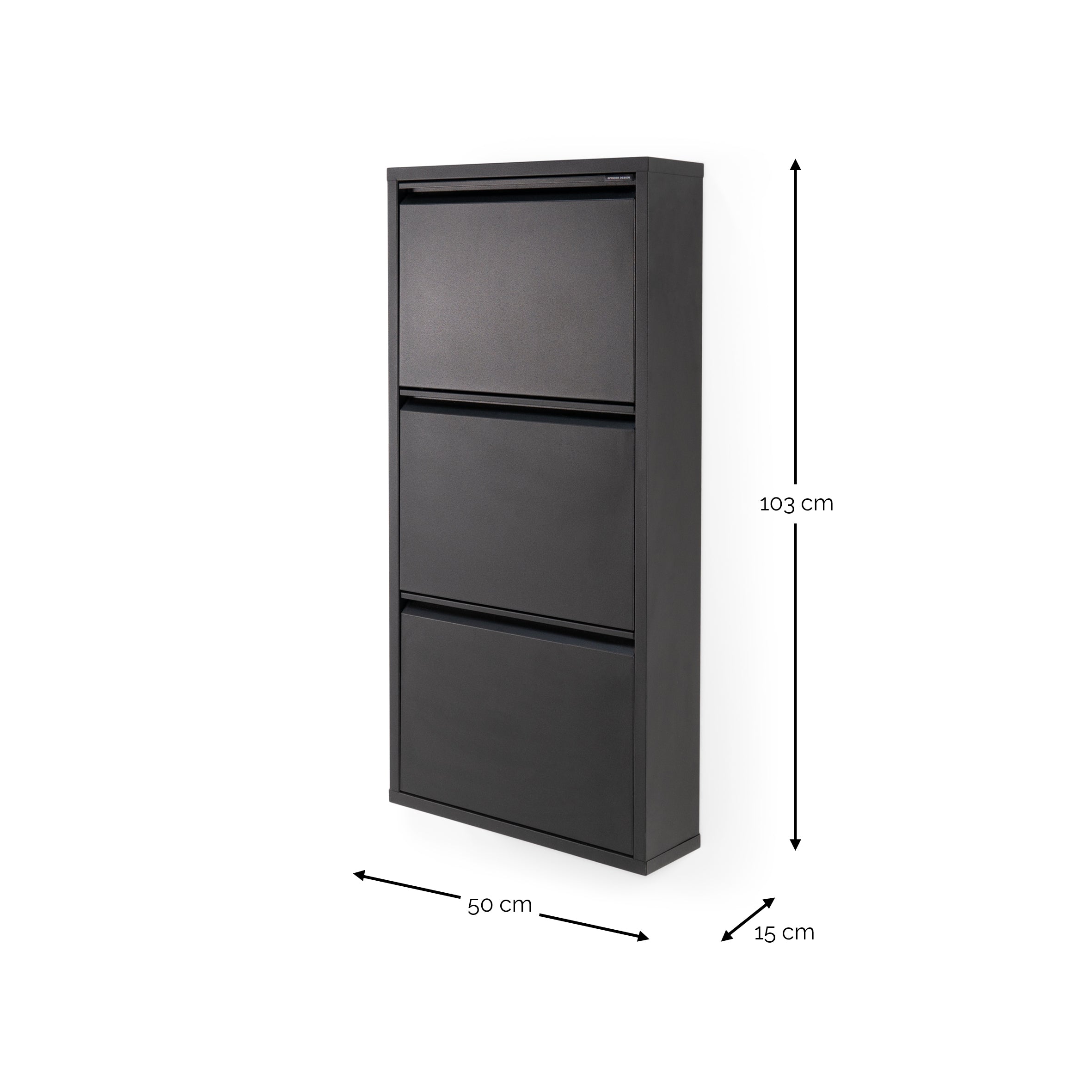 Spinder Design Billy 3 Schoenenkast - Zwart