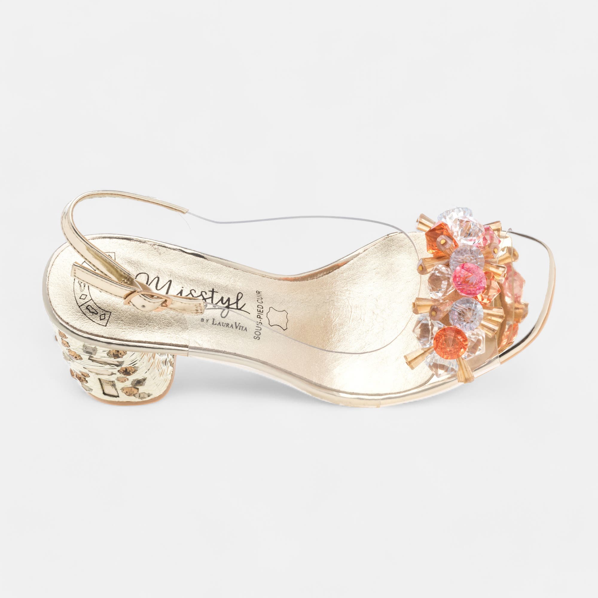 Nu-pieds à talon Femme or