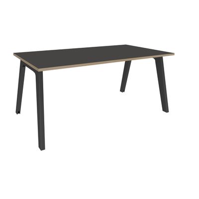 Bureau simple STEELY - L180 cm - Bureau de départ - Pieds carbone - plateau imitation Chêne clair