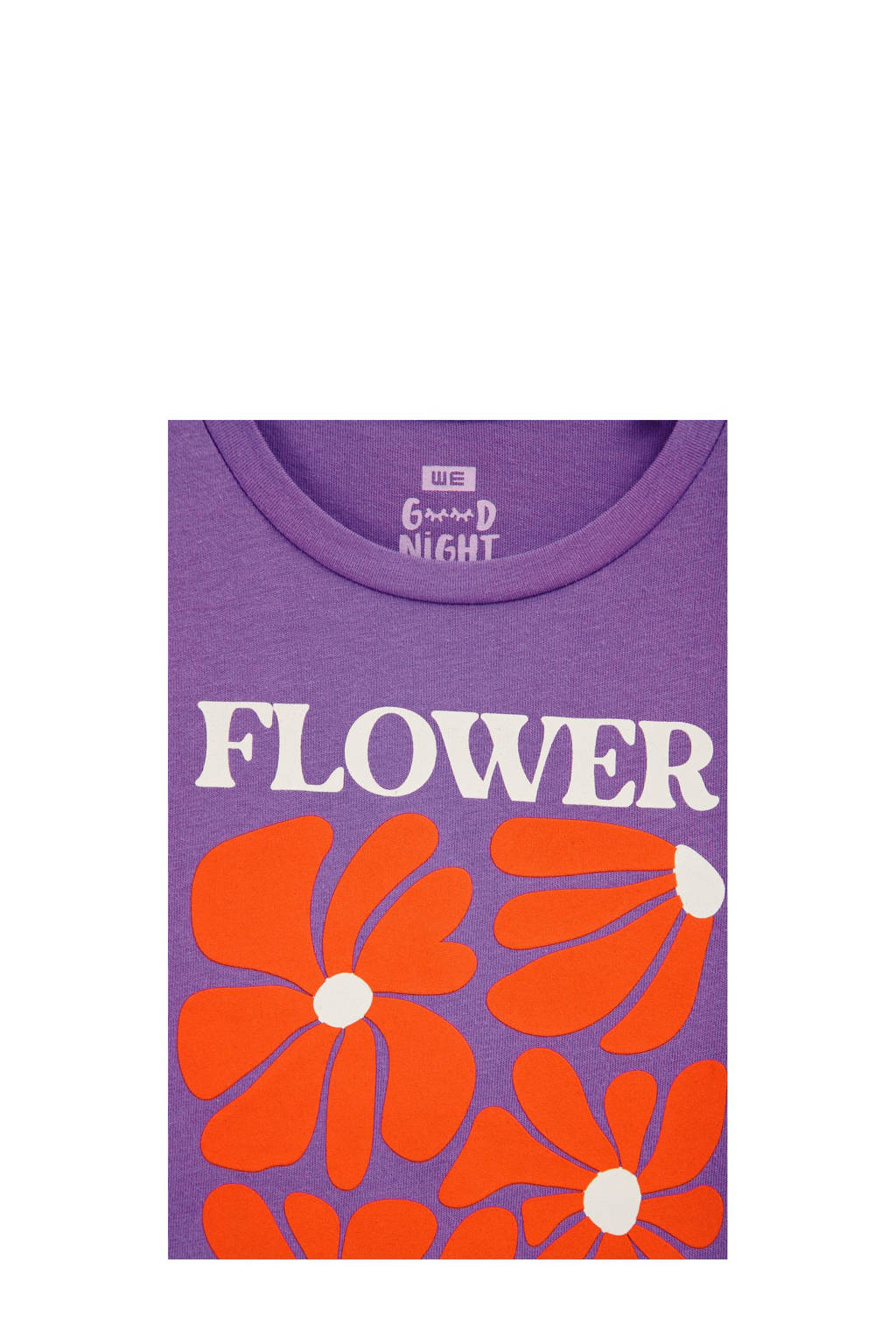 WE Fashion pyjama lila/wit/oranje