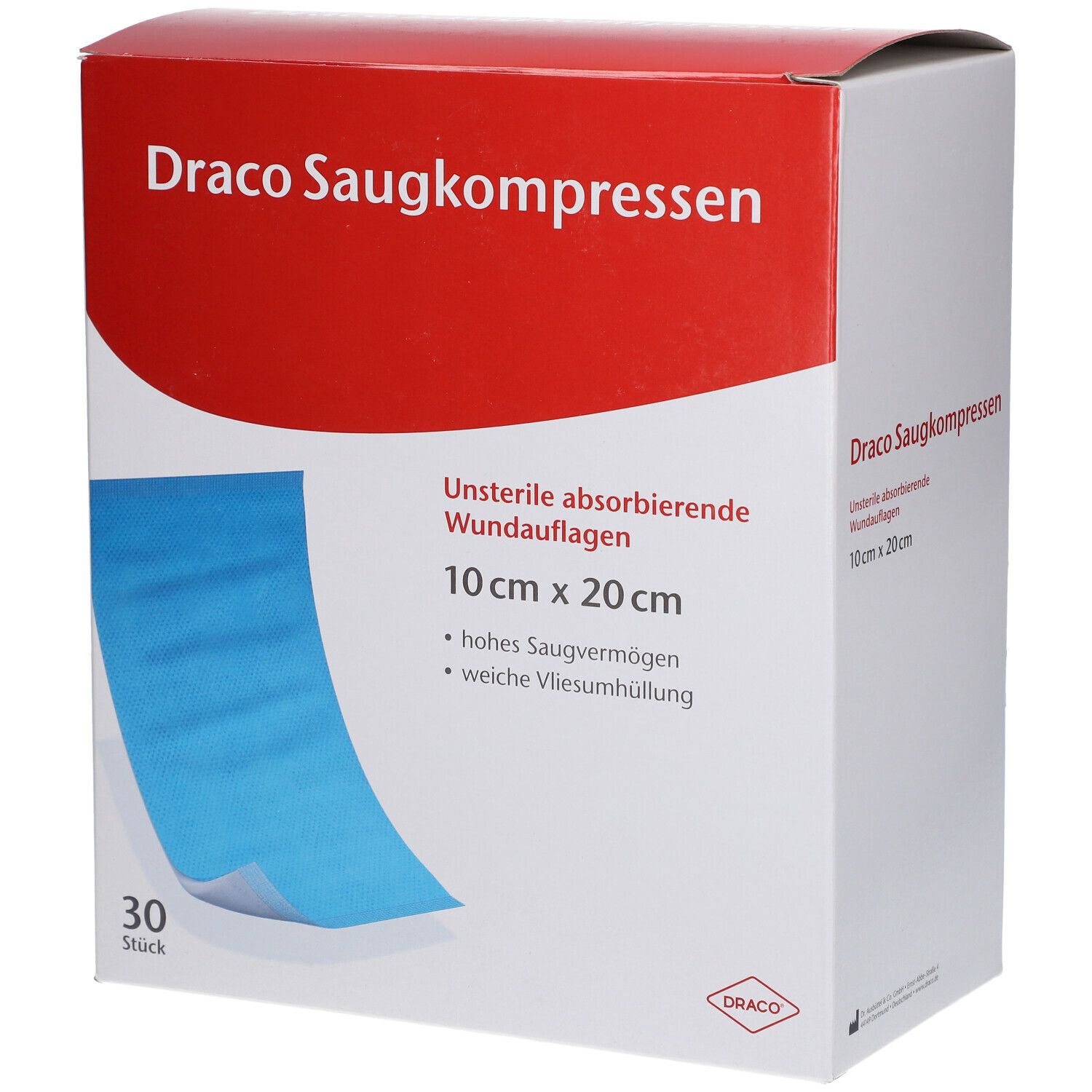 Draco Saugkompressen 10 x 20 cm unsteril