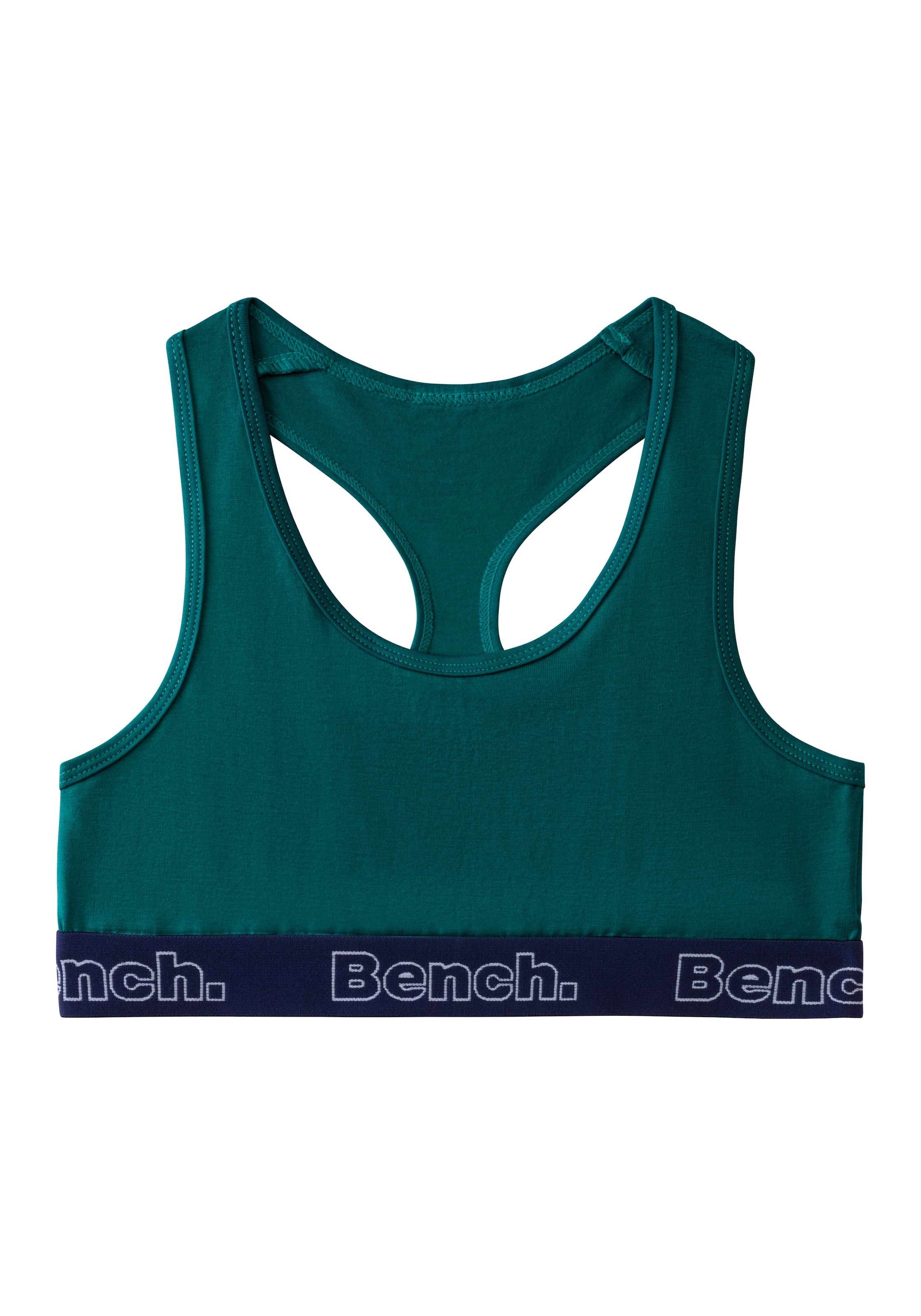 Bench. Bustier, 3 Stk. mit kontrastfarbigem Bündchen und Racerback