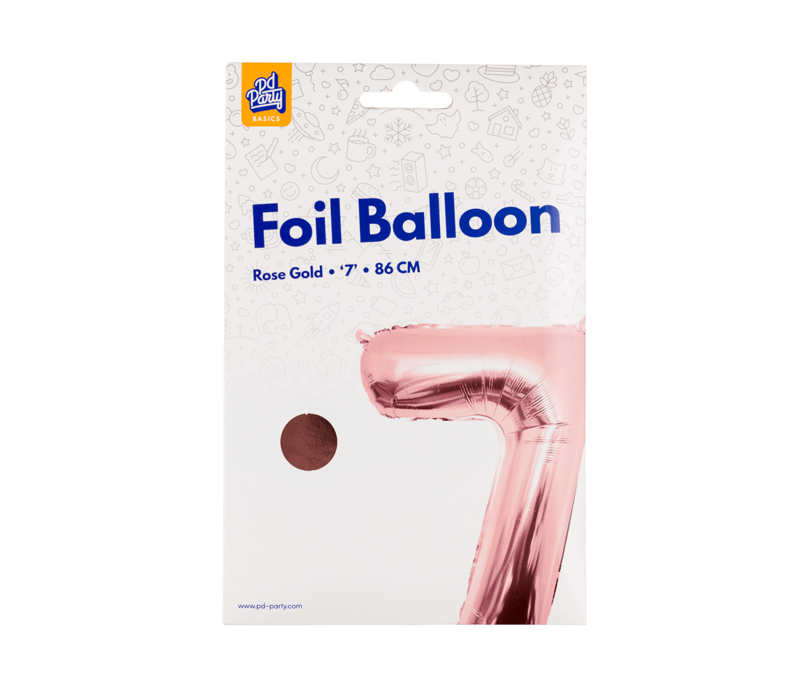 7 Jaar Cijfer Ballon Rose Goud Leeg 86cm