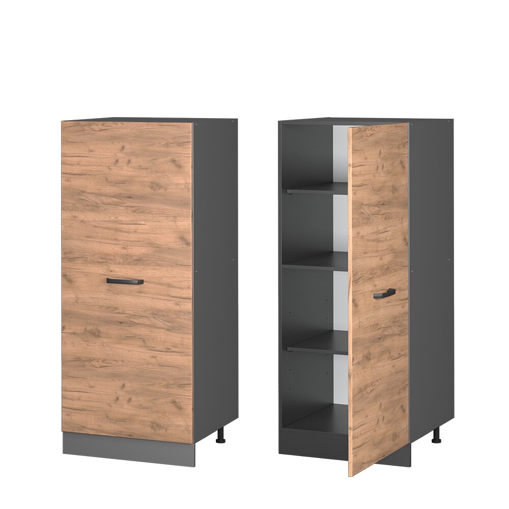 Vicco Backofenumbauschrank Küchenschrank Küchenzeile R-Line 60 cm Anthrazit Eiche große Tür