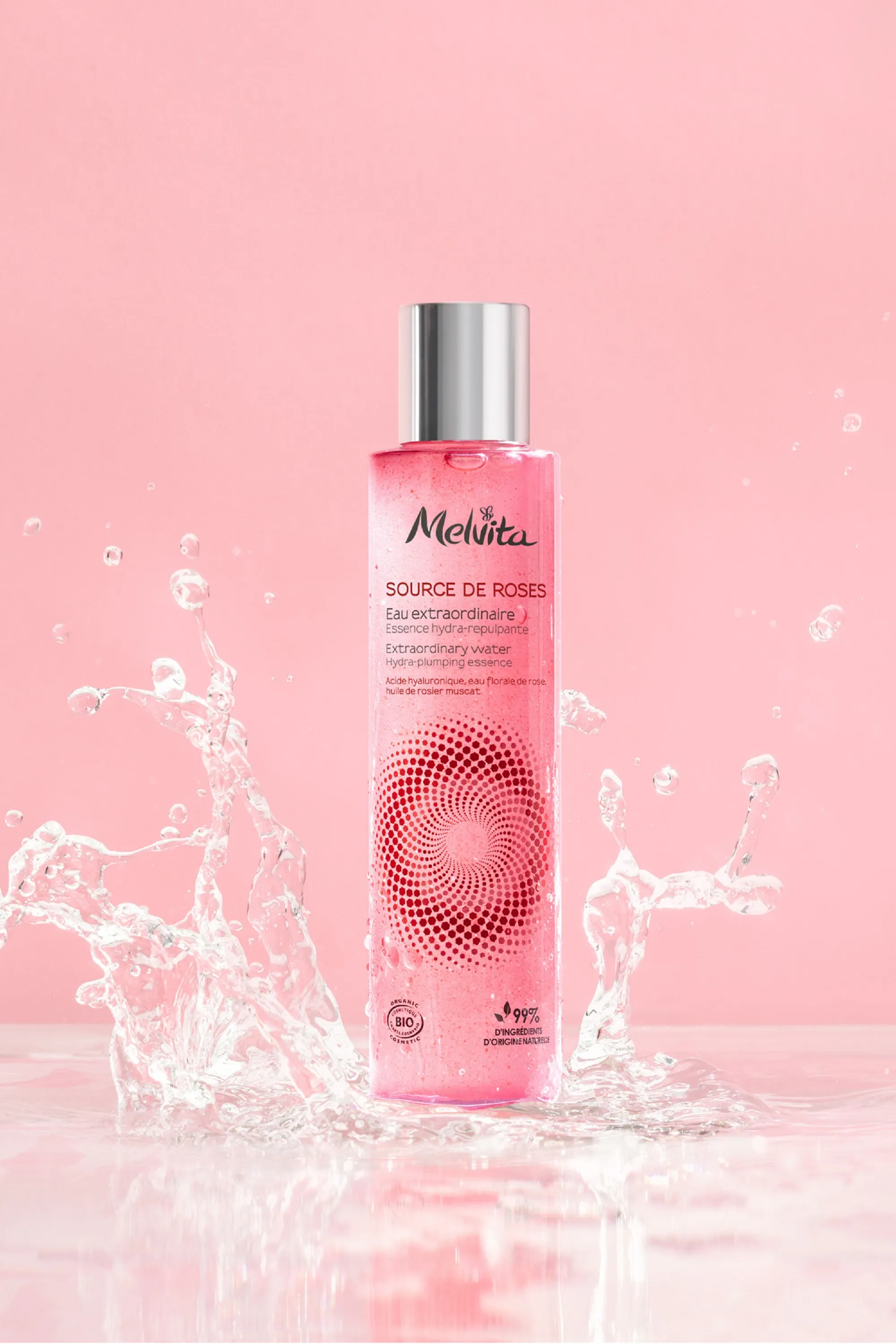 Melvita Essence hydra-repulpante bio à l’acide hyaluronique Source de Roses-150 ml