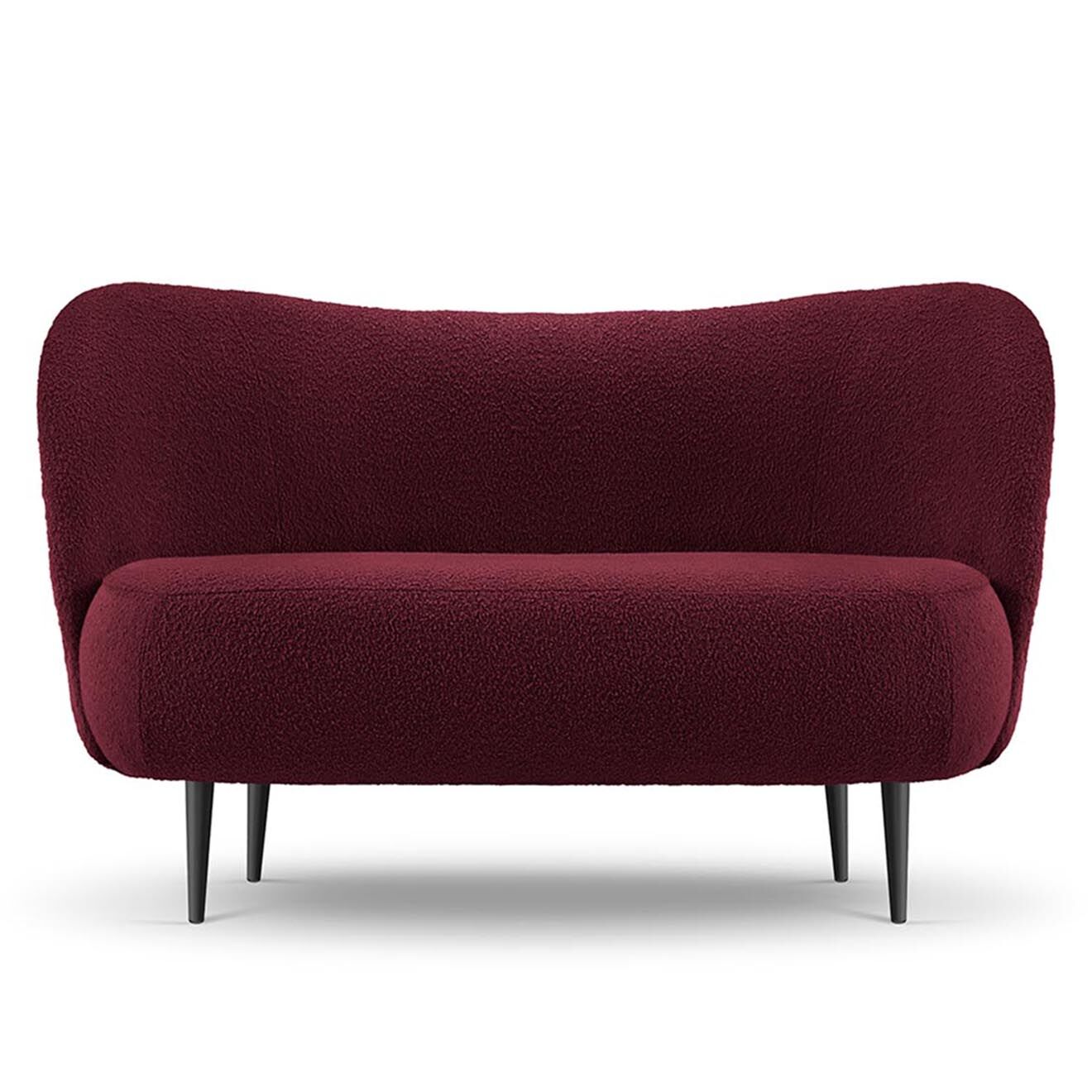 Mazzini Sofas Canapé Clove 2 places Velours bouclé bordeaux - 130x77x80 cm