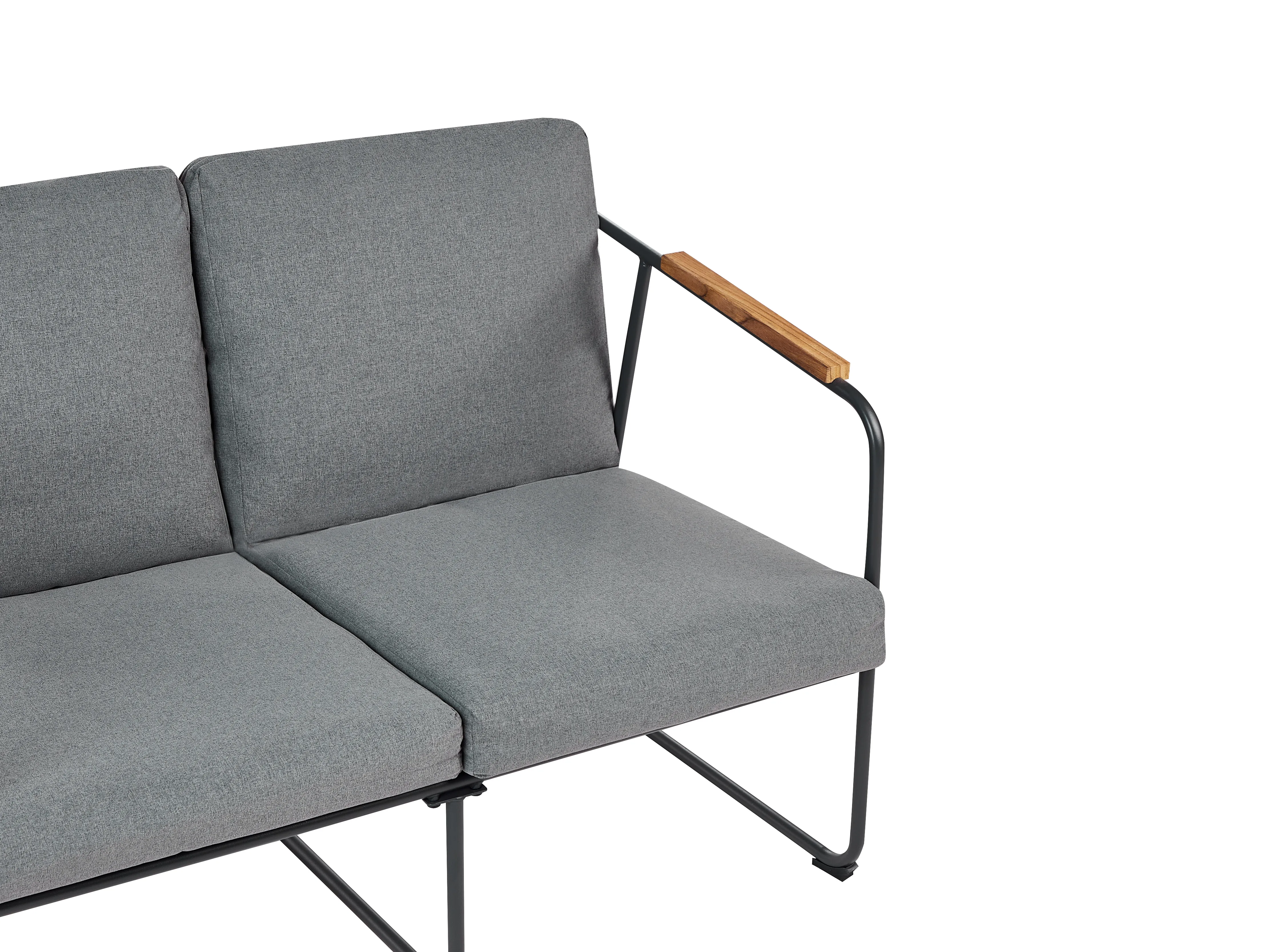 Loungeset met tafel 4-zits VEZZANA Metaal Grijs