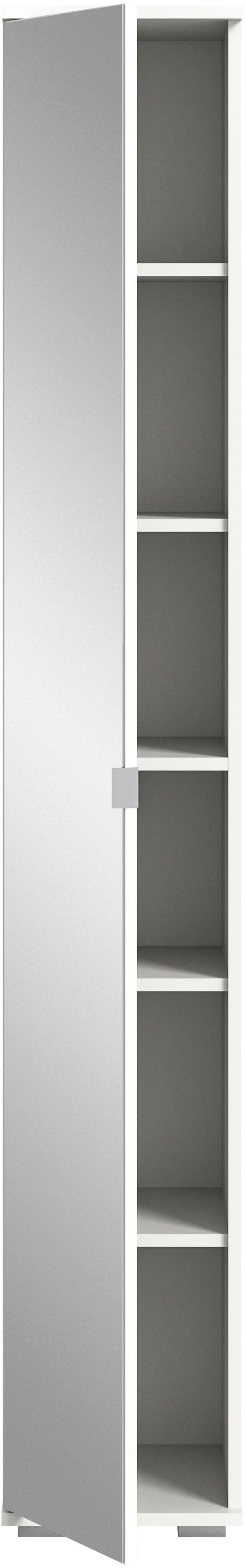INOSIGN Garderobenschrank »Valge, Höhe 191 cm, 1 Spiegeltür, 6 Fächer,4 verstellbare Einlegeböden« Hochschrank, Spiegelschrank, Schuhschrank, Flurschrank, Dielenschrank