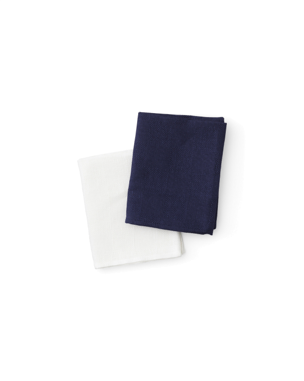 Audo Copenhagen Papilio theedoek set van 2 Indigo/wit