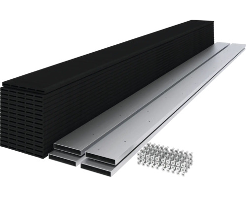 Hoofdelement GroJa DIY-Merano kit zonder palen, dwarsbalken, zilver, 180 x 180 cm, antraciet