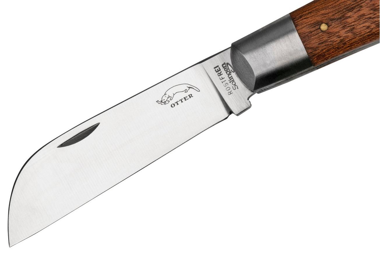 Otter Anchor Knife 173 R Large Stainless, Sapeli, Brass Anchor, zakmes