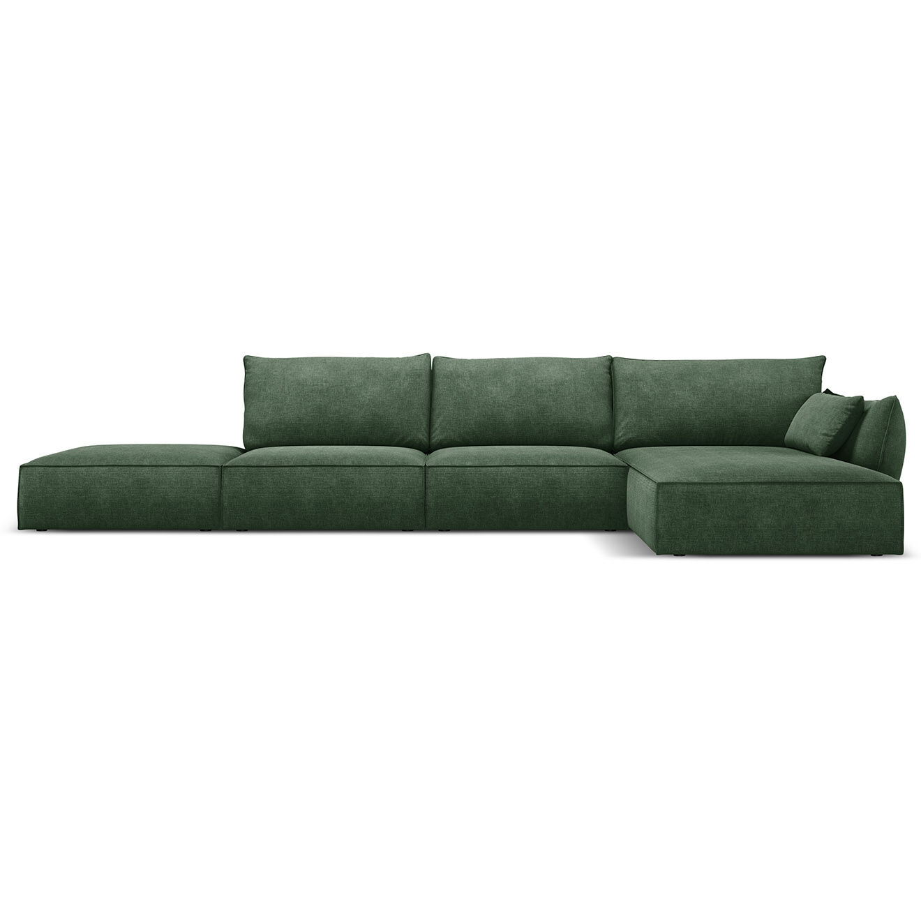Mazzini Sofas Canapé D'Angle Droit Vanda 5 Places 1 vert bouteille - 386x166x85 cm
