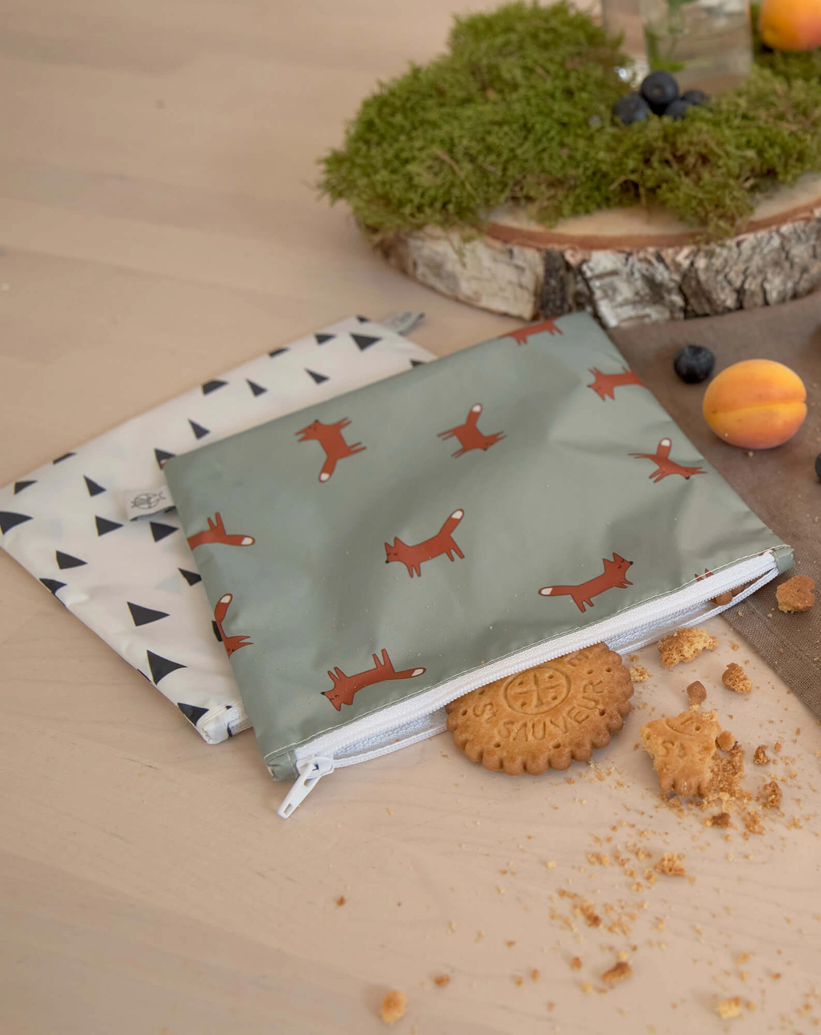 Snackbeutel LITTLE FOREST FUCHS 2er in grau