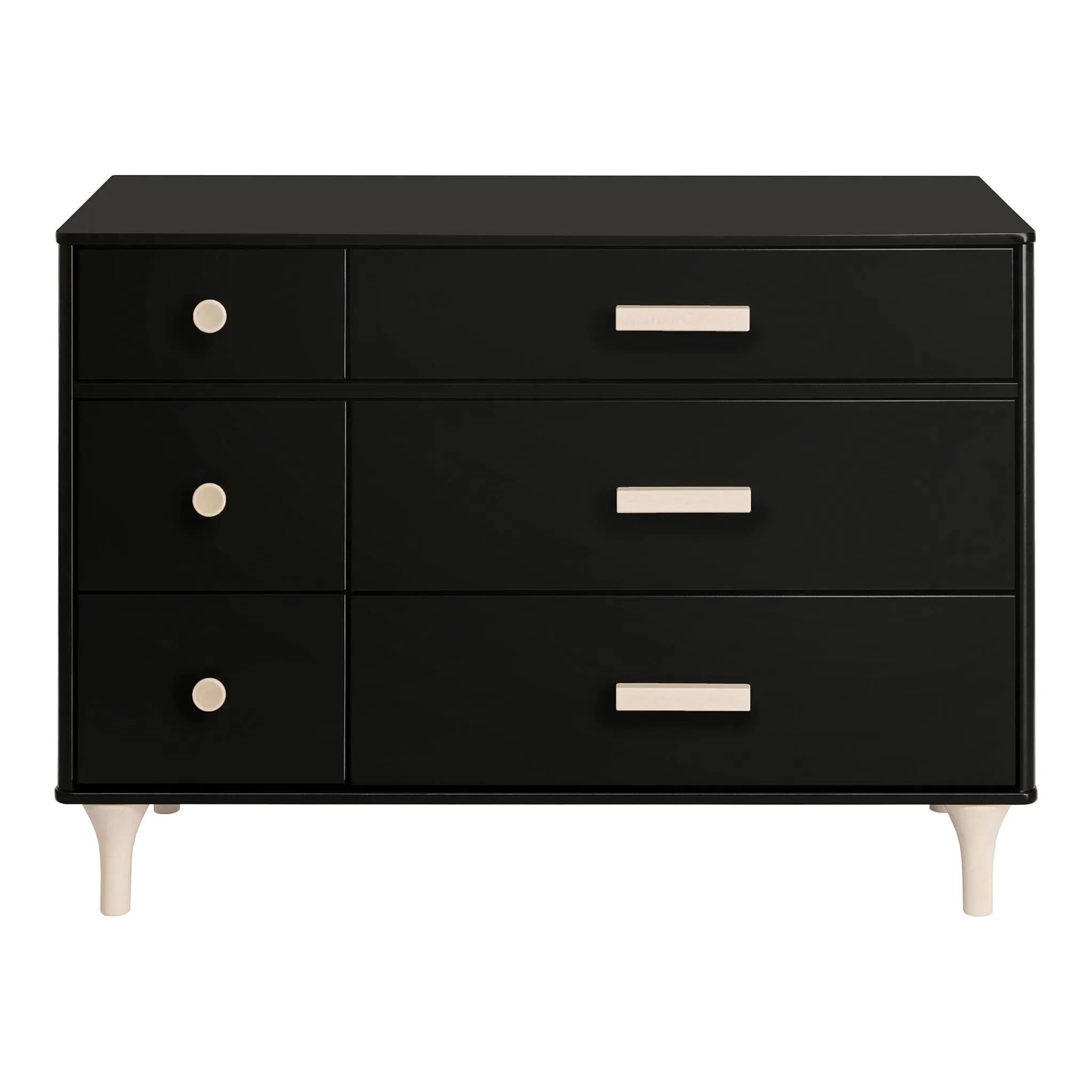 Babyletto Bureau Double 6 Tiroirs Lolly - Noir  Naturel Lavé