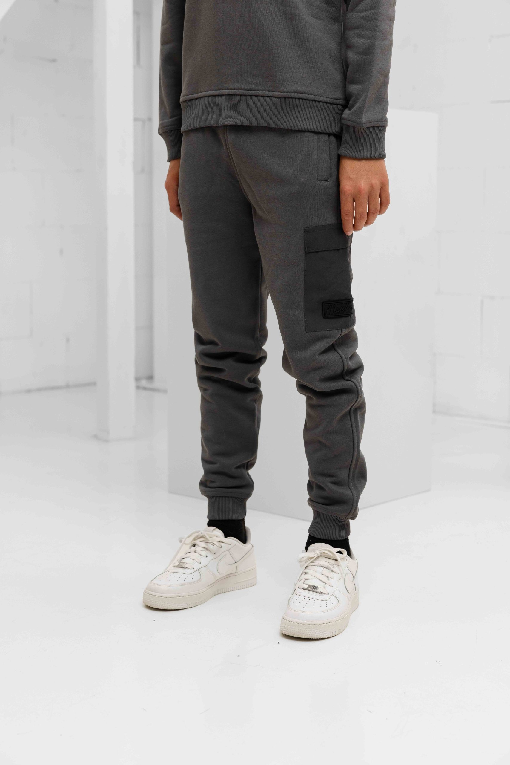 Malelions Nylon Pocket Sweater Trainingspak Kids Grijs