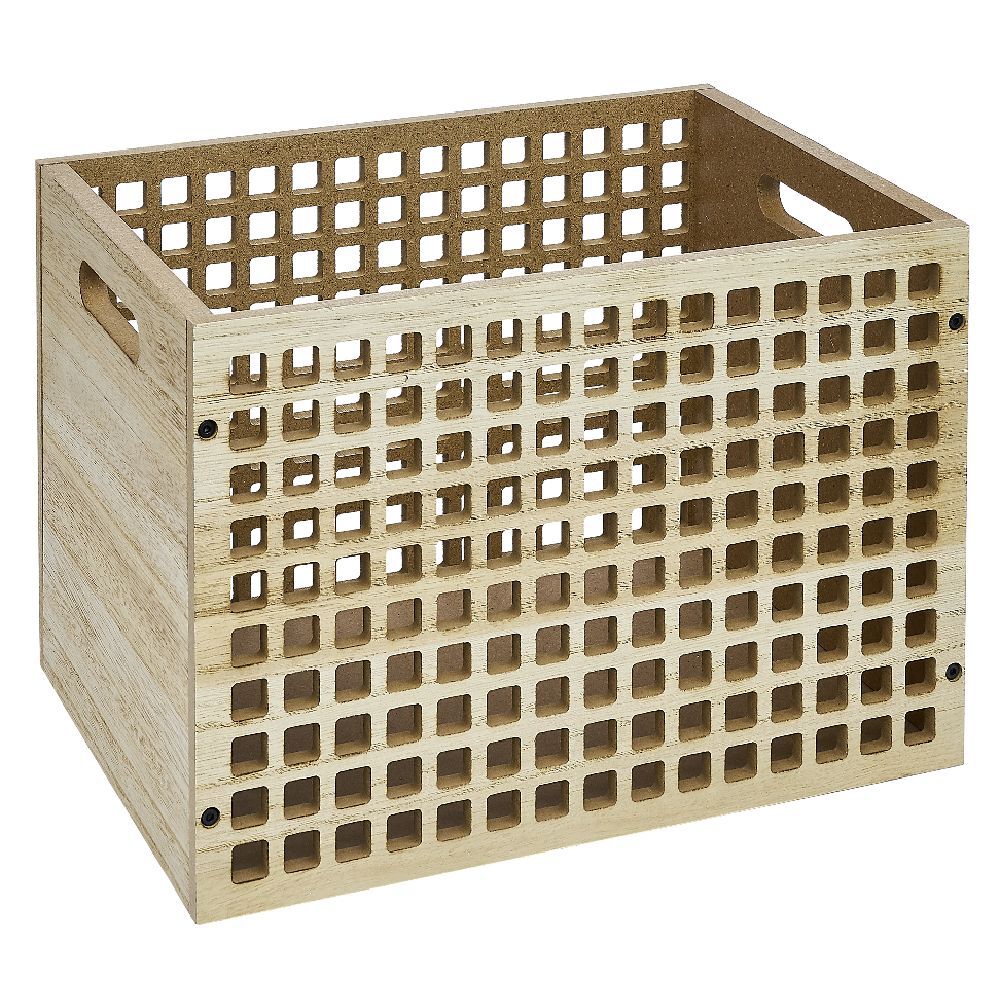 Range document en bois beige 26x33xH7cm