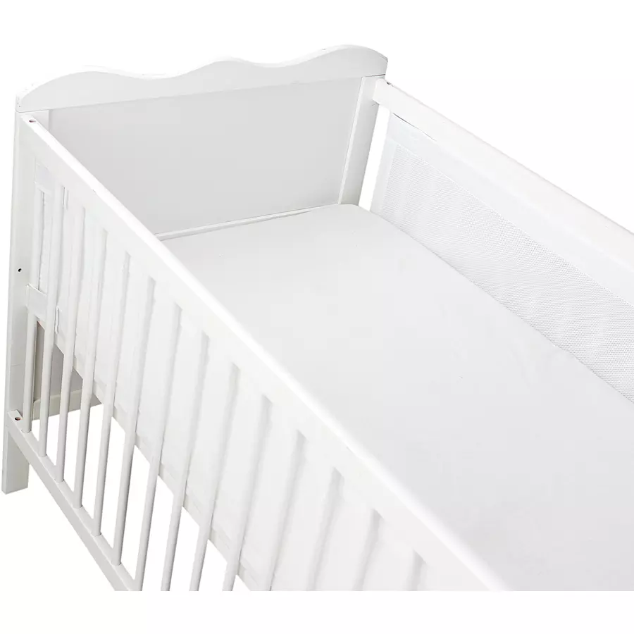 TupTam Nestchen für Babybett Gitterstäbe 3D Mesh 2er Pack weiß